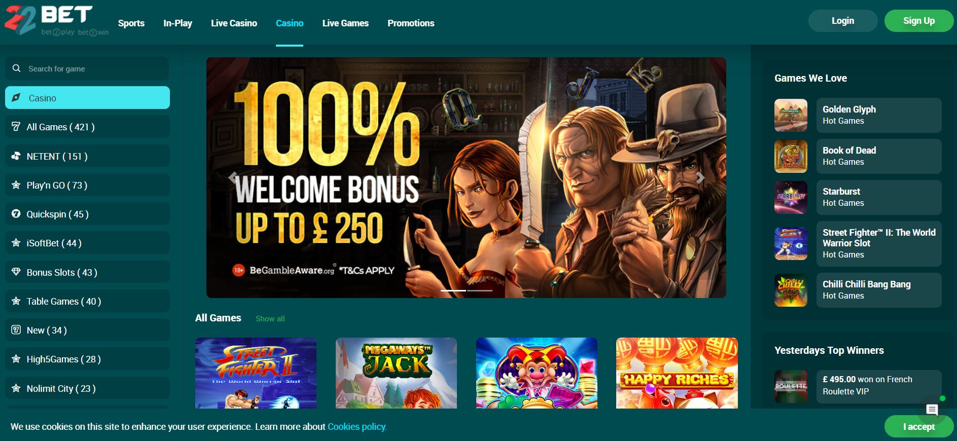 22bet casino review